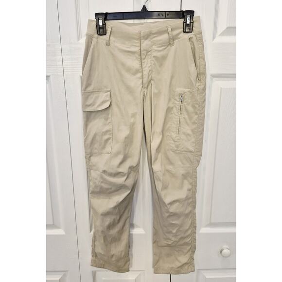 Athleta Trekkie Utility Cargo Outdoor Hiking Pants Khaki Cream Women’s Size OP - Picture 1 of 12